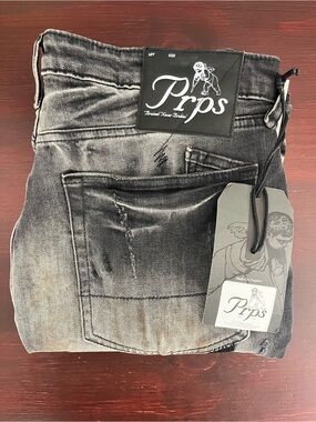 PRPS Cayenne Super Skinny Jeans Men's 34x33 Black Distressed $268 🔥🔥🔥
